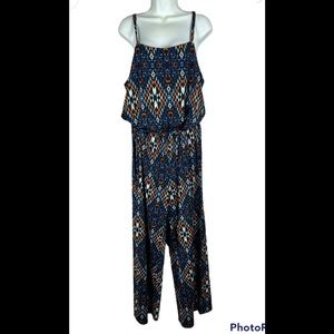 Tribal Print Pants Romper Jumpsuit 2x